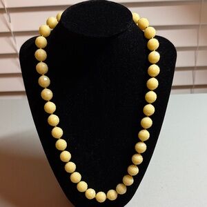 Vintage Yellow Beaded Necklace